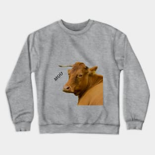 Moo! Cute an fun cow portrait Crewneck Sweatshirt